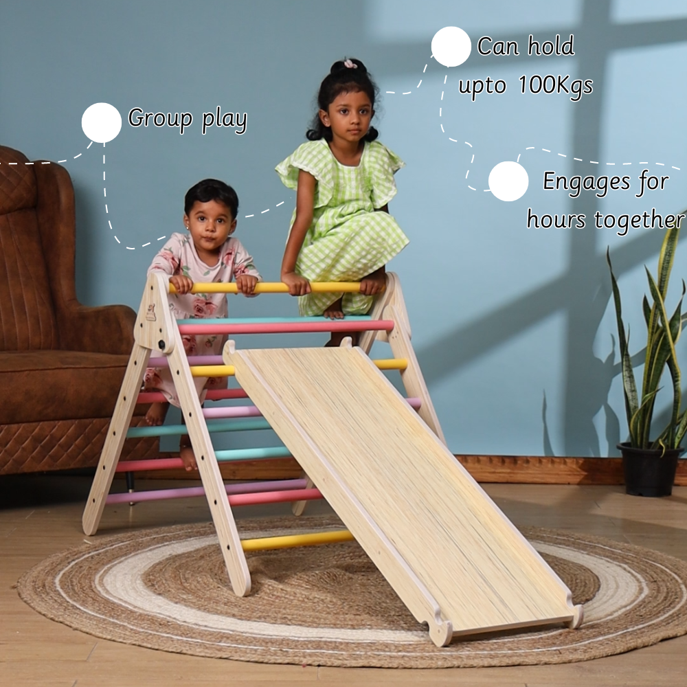 Pikler Triangle - Natural group play can hold upto 100kgs engages for hours together