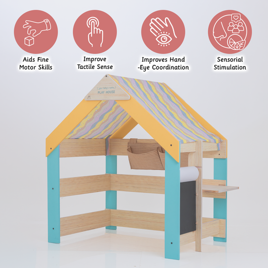 playhouse promote spatial awareness , encourage independent play , increase self esteem and aids motor skills