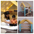 kids' playhouse transforms into a cozy space, play date, or artistic exhibit, inspiring hours of imaginative play and creativity.