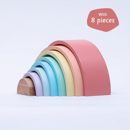 Rainbow Stacker- Small consisting of 8 pastel-colored pieces.




