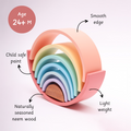Rainbow Stacker- Small features smooth edges, child-safe paint, lightweight design, and is made from naturally seasoned neem wood.