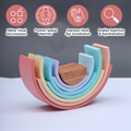 Rainbow Stacker- Small enhances visual discrimination, spatial awareness, hand-eye coordination, and encourages exploration.




