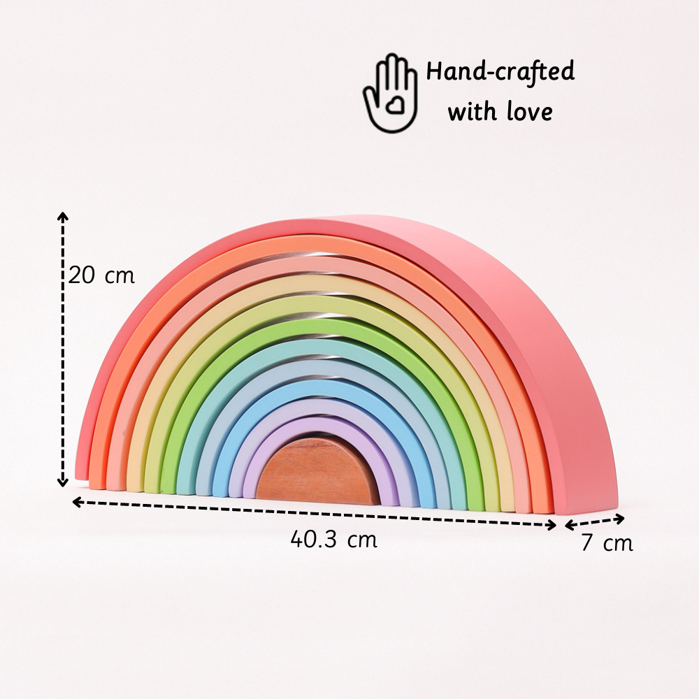 Rainbow stacker- Big is perfecty made for small babies hands