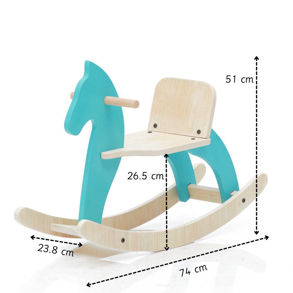 Traditional Rocking Horse is designed with perfect seat height,leg space  for safe, independent play.