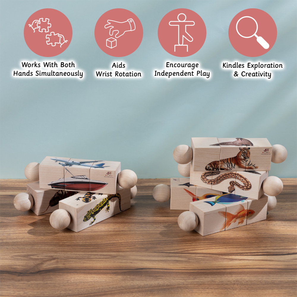 Rotating Puzzle - Amphibians designed to build wrist strength, bilateral coordination, and creative thinking through playful matching.