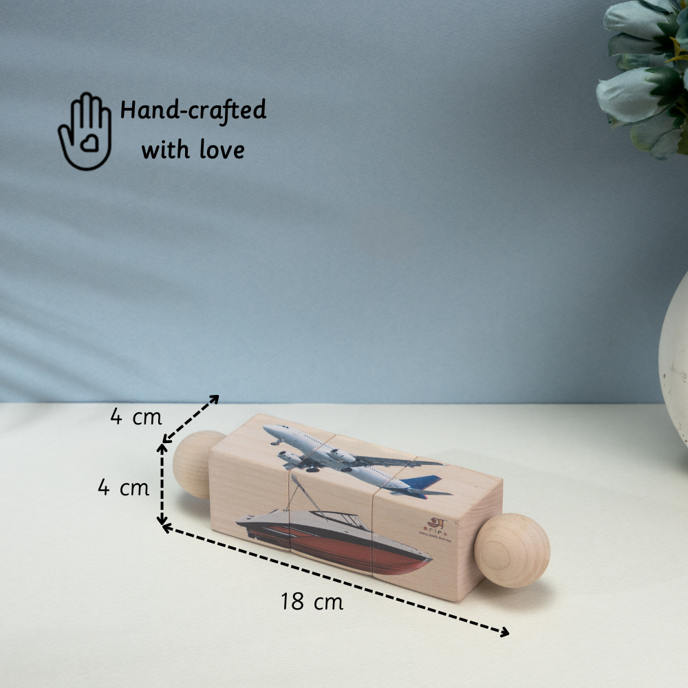 Rotating Puzzle - Modes of Transport designed for tiny hands to explore grip, coordination, and early learning through simple, safe play