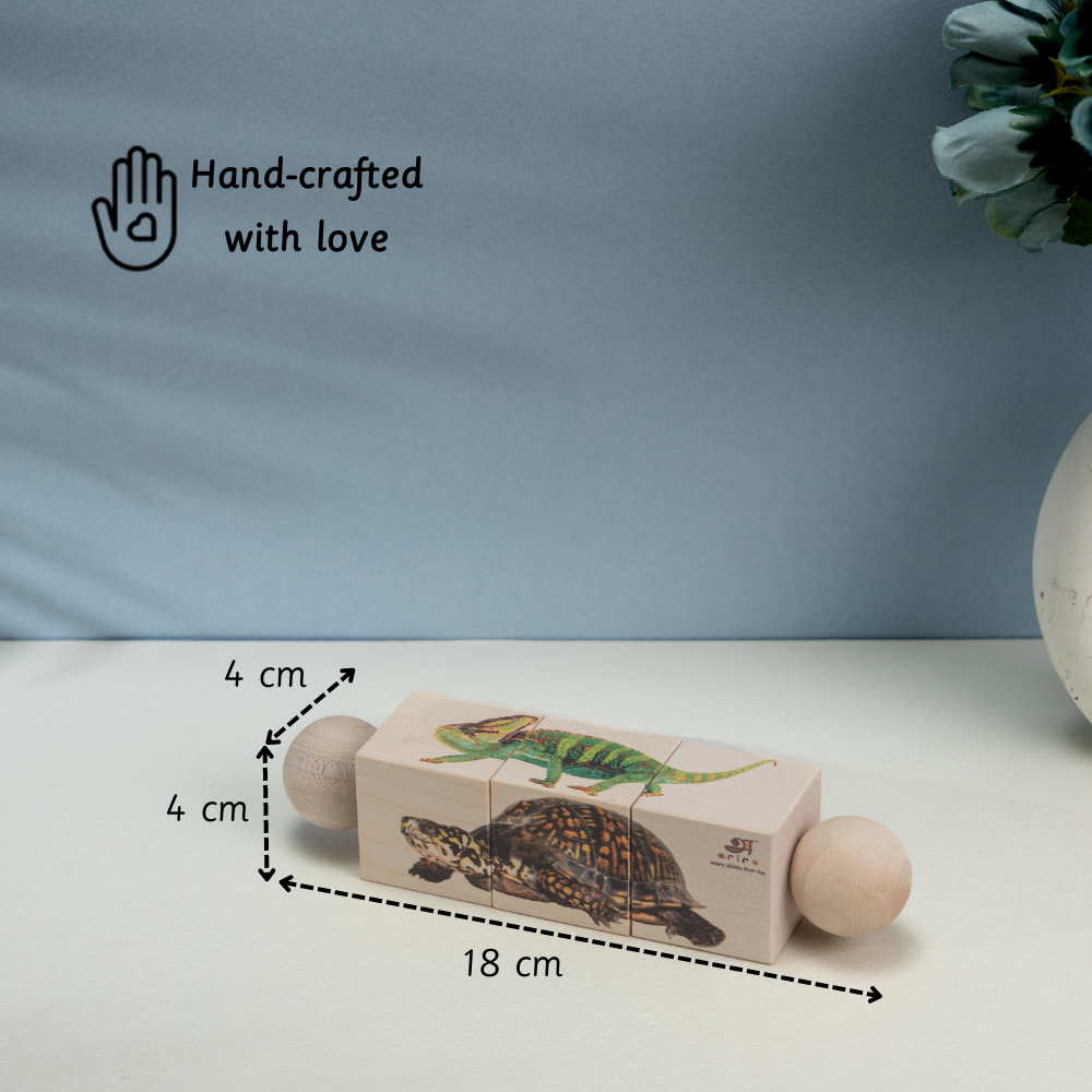 Rotating Puzzle - Reptiles perfectly sized for small hands of baby