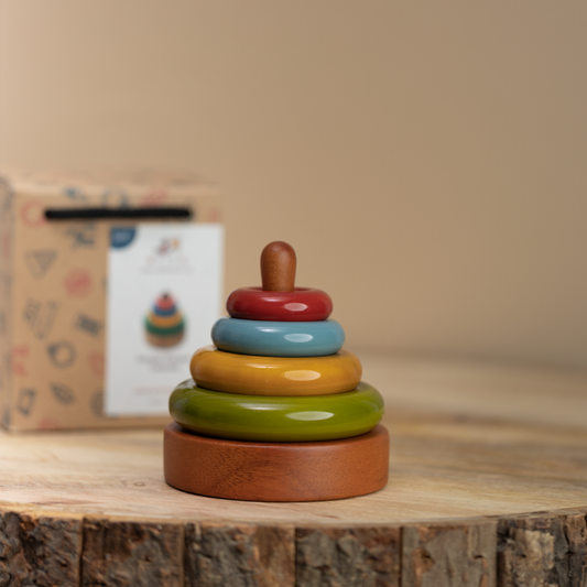 Simple Stacker colored featuring smooth, colorful rings that foster early learning and fine motor skills in toddlers.





