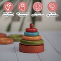 Simple Stacker colored  enhances problem-solving abilities, supports mathematical exploration, boosts spatial awareness, and aids in developing hand-eye coordination for young children.