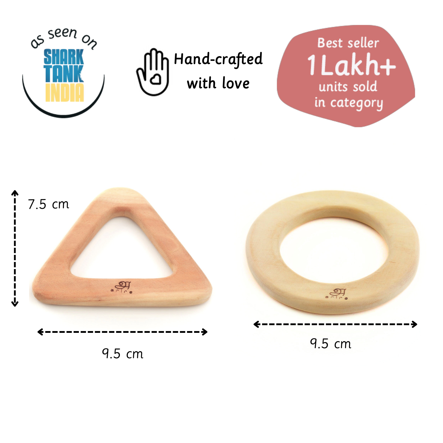 Wooden Teethers - Circle and Triangle