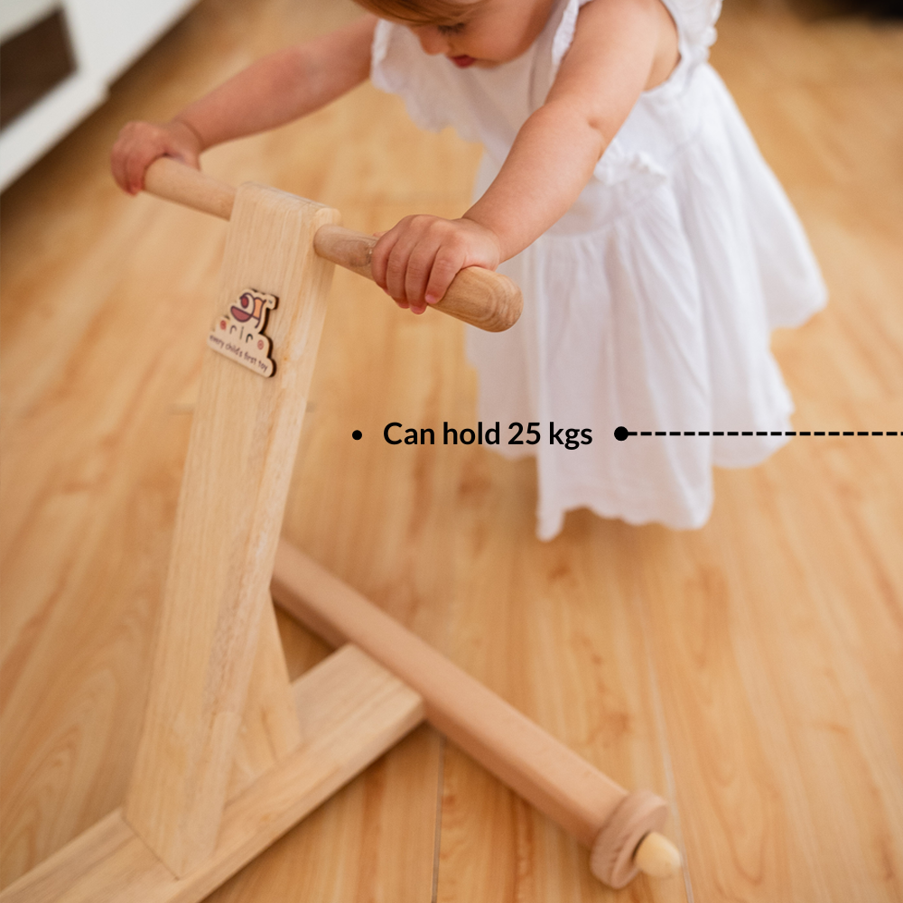 Traditional Push Wagon|Baby Wooden Traditional Infant Walker|Ariro