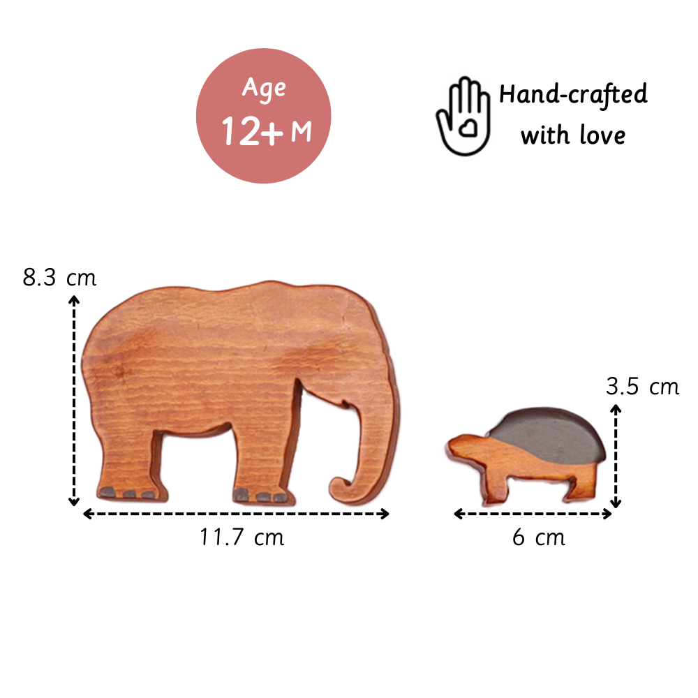 Wooden Wild Animals ( Set of 12) is perfectly hand made for small babies hands