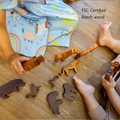Wooden Wild Animals ( Set of 12) is made up of FSC certified beech wood