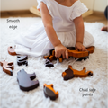 Wooden Wild Animals ( Set of 12) is made with smooth edges and child safe paints