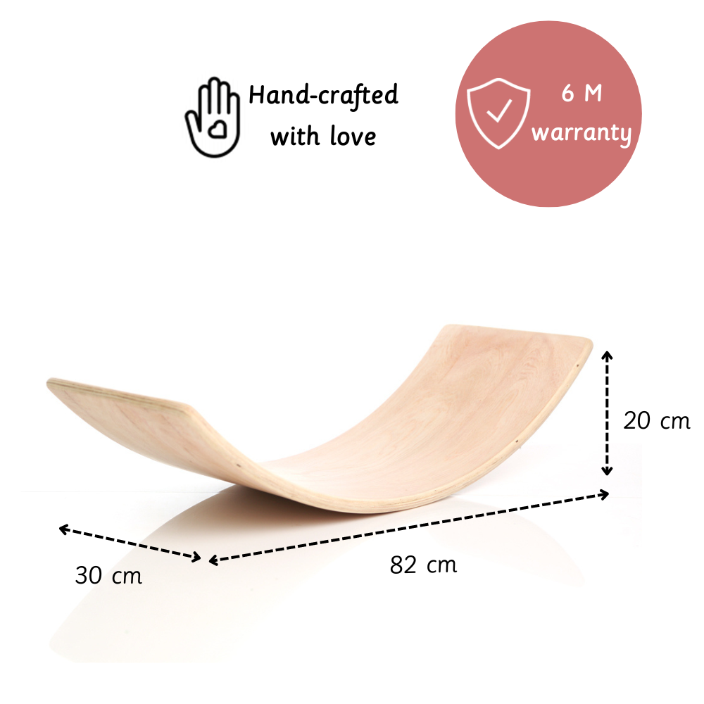 Wooden Balancing board is hand crafted perfectly for children's purposeful play with 6 month warranty