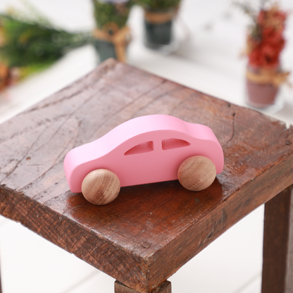 Wooden Car perfectly sized for toddlers to play safely and comfortably. 