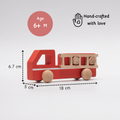 wooden fire truck, designed for ages 6 months and up, combines safe materials, smooth finishes