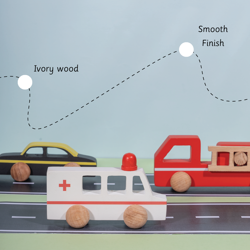 Wooden Fire Engine is made of ivory wood 