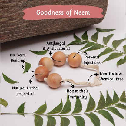 Wooden Grasping beads  are antibacterial, antifungal, and help boost immunity while preventing infections.