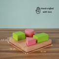  hand-crafted wooden block puzzle, featuring colorful shapes and smooth edges—perfectly sized for small hands