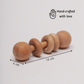 Wooden Rattle - Dumbbell with Rings perfectly designed fot small hands