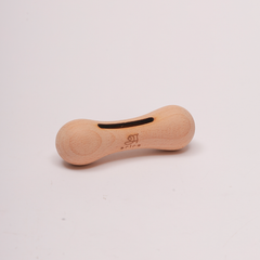 Wooden Rattle - Dumbbell with bell  is crafted from natural wood and designed to produce gentle sounds that engage auditory senses in a safe, eco-friendly way.