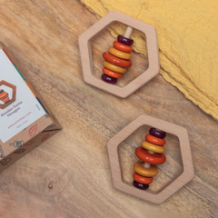 Wooden Rattle - Hexagon  stimulate sensory play and are perfectly sized for little hands to grasp and explore.