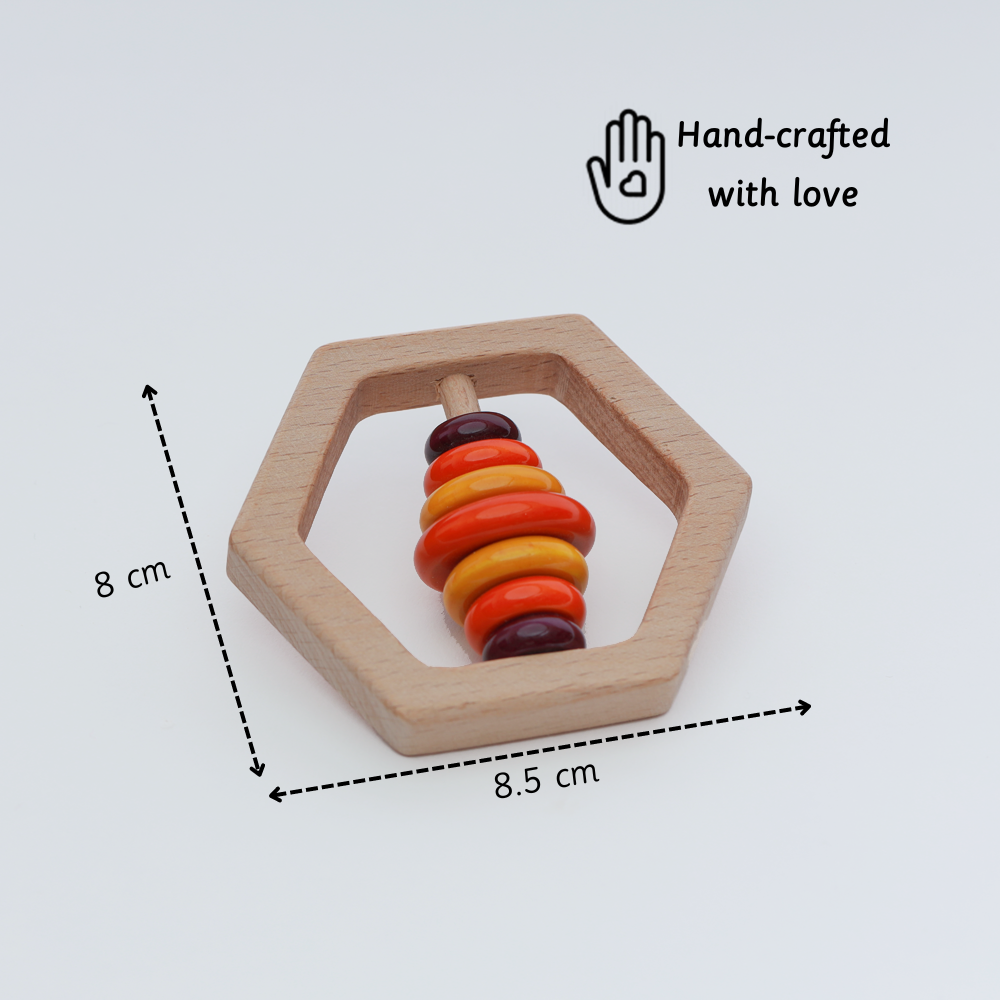 Wooden Rattle - Hexagon are perfectly designed for small hands
