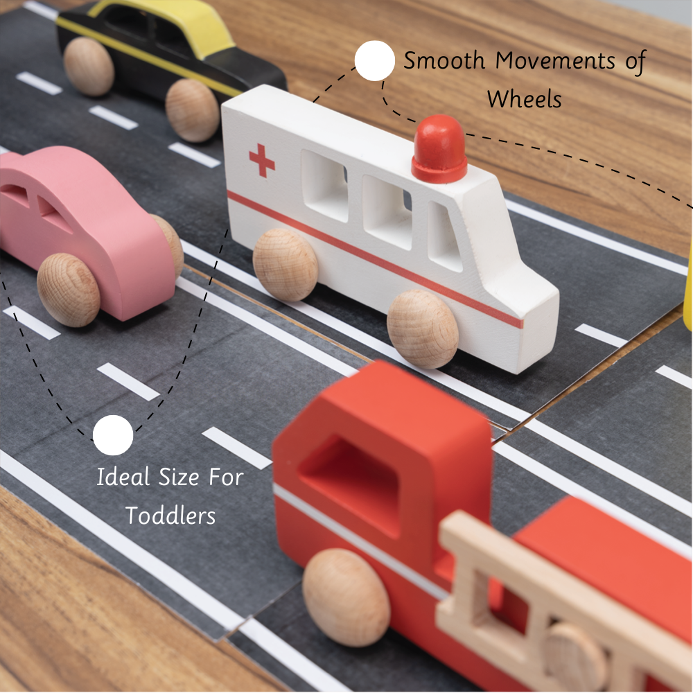 wooden taxi is ideal for kids size with smooth wheels