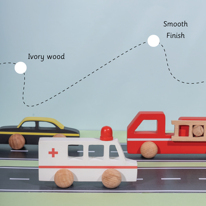 wooden taxi is made up of ivory wood 