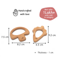Two hand-crafted wooden teethers with perfect dimensions for children