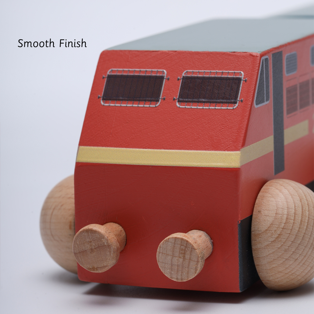  wooden deatiled train set with smooth wheels and a pull rope, designed for safe, imaginative play