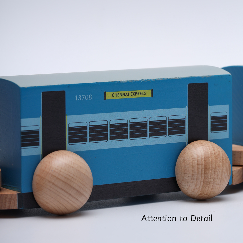  wooden deatiled train set with smooth wheels and a pull rope, designed for safe, imaginative play