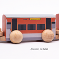  wooden deatiled train set with smooth wheels and a pull rope, designed for safe, imaginative play