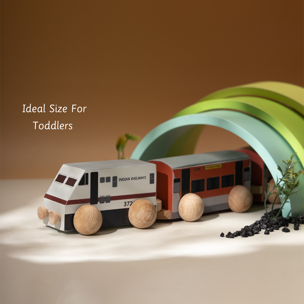  wooden deatiled train set with smooth wheels and a pull rope, designed for safe, imaginative play