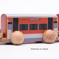  wooden deatiled train set with smooth wheels and a pull rope, designed for safe, imaginative play