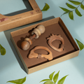 Handcrafted wooden sensory toys  for Natural material promoting grip strength and coordination for infants.