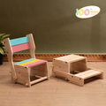 Montessori-inspired 2-in-1 chair easily transforms into a table or step stool—perfectly crafted to support your child’s independence and versatile use at home
