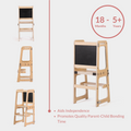 Ariro Montessori learning tower suitable for toddlers aged 18 months to 5 years supporting independence and bonding time