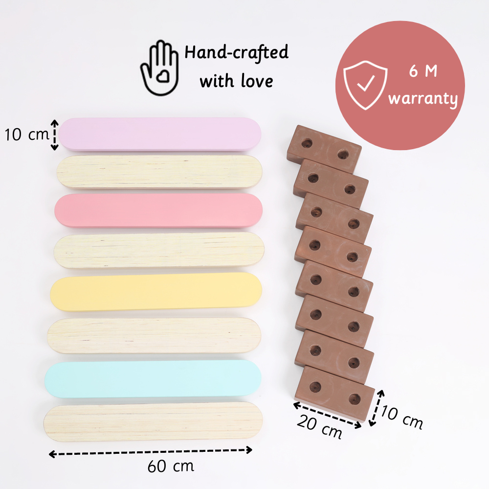 Balancing Beam is hand crafted perfectly for kids purposeful play with warranty of 6 months