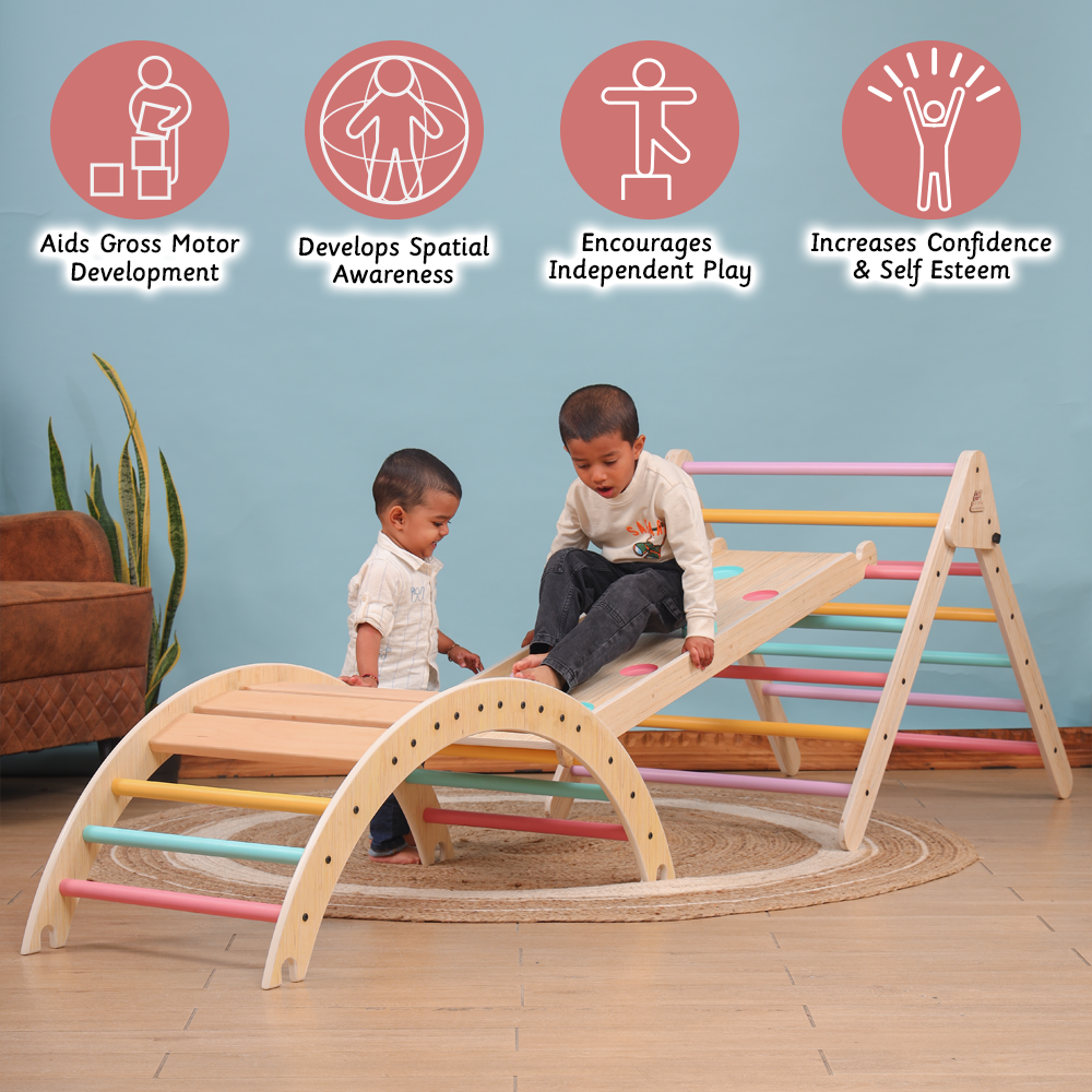 pikler arch and slide set for children of age group 9 months to 5 years