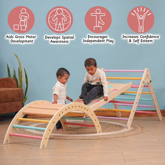 pikler arch and slide set for children of age group 9 months to 5 years