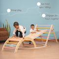 Pikler Triangle – sturdy wooden playset for toddlers ,supports group play, holds up to 100kgs, and keeps kids engaged for hours