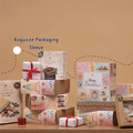 Gift boxes with handcrafted wooden toys designed with exquisite packaging to improve grip strength encourage independent play and promote sensory development.