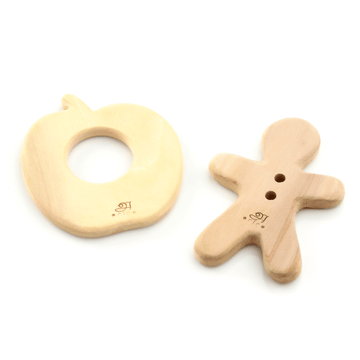 Wooden Teethers - Apple and Gingerbread Man