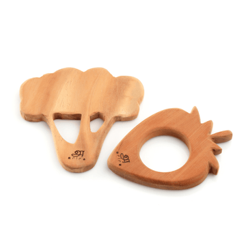 Wooden Teethers - Strawberry and Broccoli