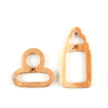Wooden Teethers - Pacifier and Milk bottle