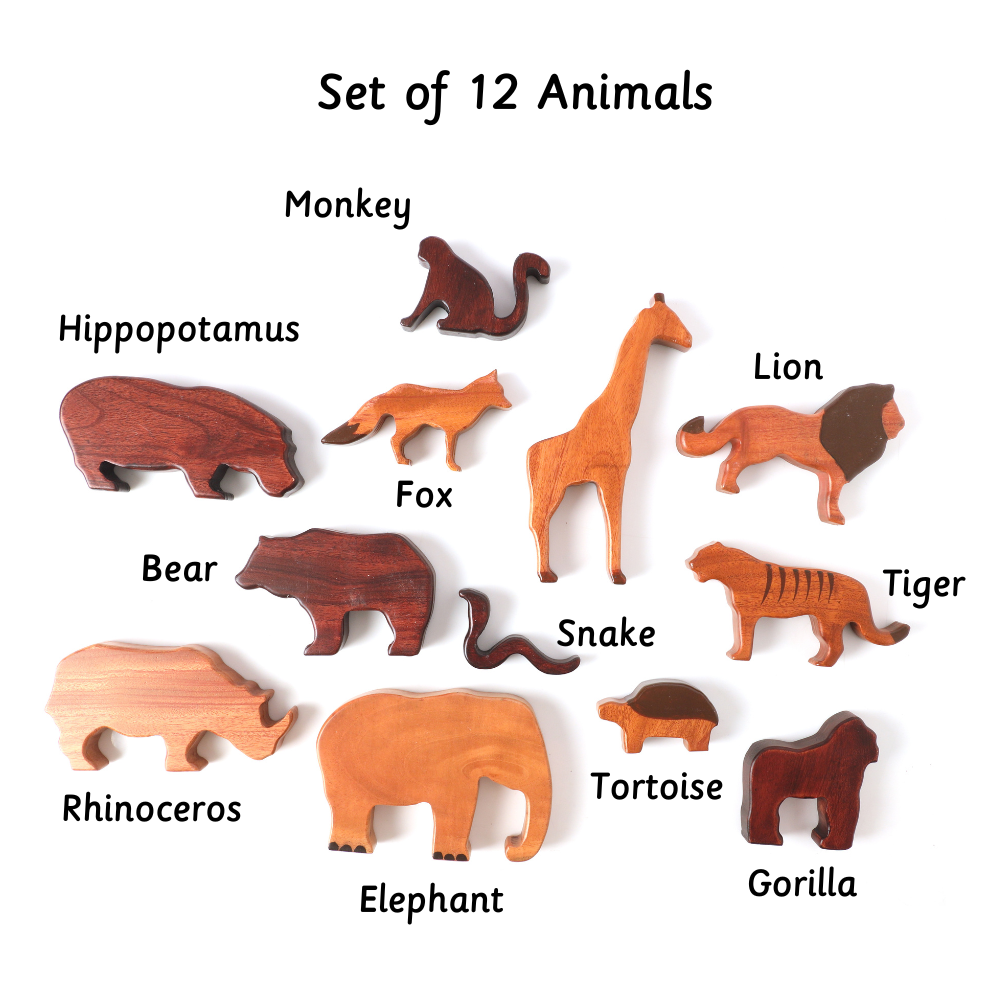 Wooden Wild Animals ( Set of 12)