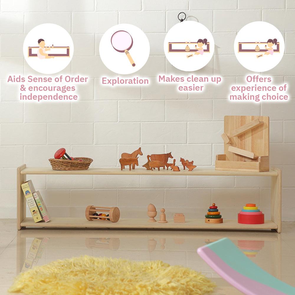 Montessori Toddler Low Shelf-Natural