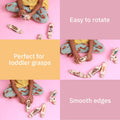 Designed with toddlers in mind, these wooden rattles are easy to rotate, perfect for small hands to grasp, and crafted with smooth edges for safe, engaging play.